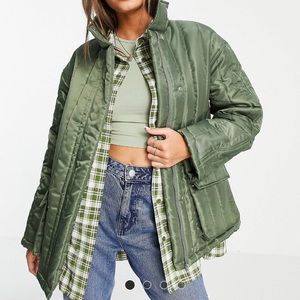 Green asos design duffle liner coat